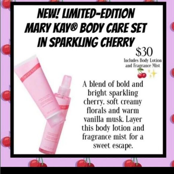 MARY KAY BODY CARE SET IN SPARKLING CHERRY, NEW! LIMITED EDITION - Picture 8 of 8